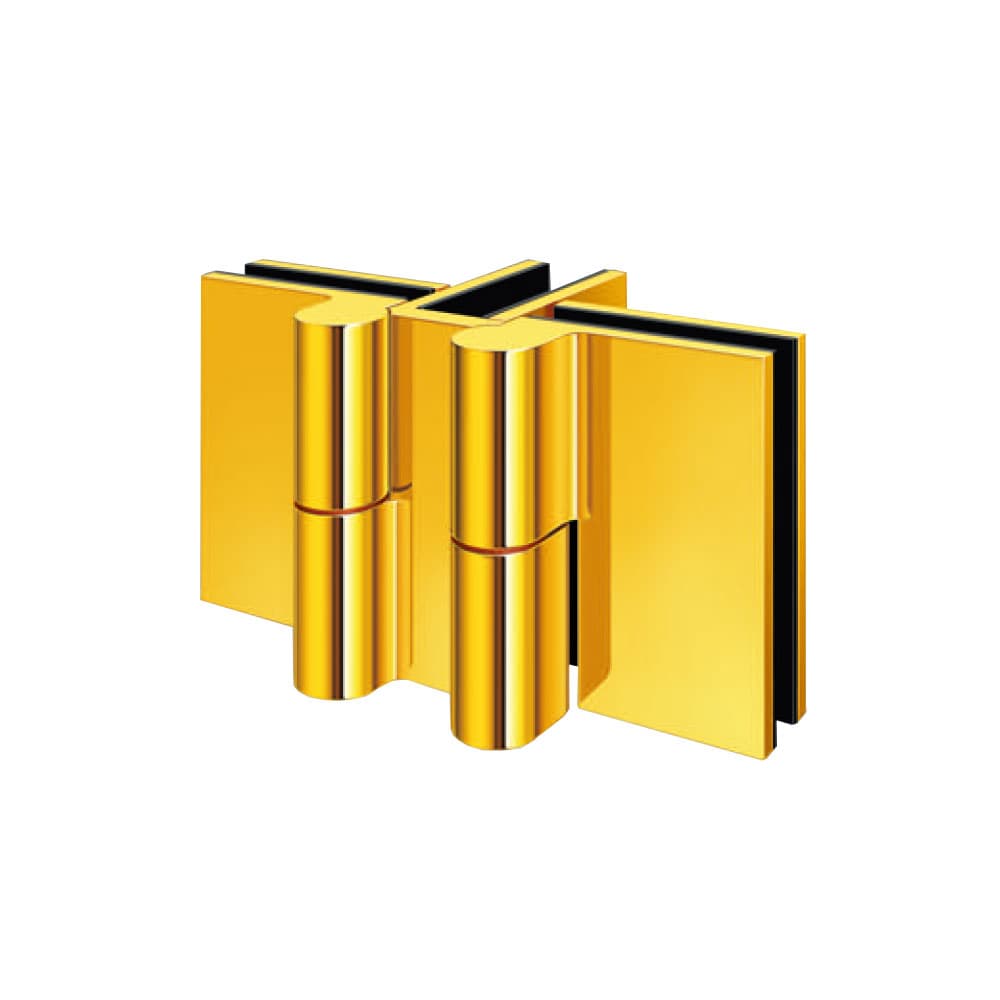 ガラス扉用ヒンジ 白熊 シロクマ クローバ GH-7000-GTW [扉ガラス]5,6,8mmガラス用 [ツマガラス]8,10mmガラス用 クロームメッキ/ゴールドメッキ