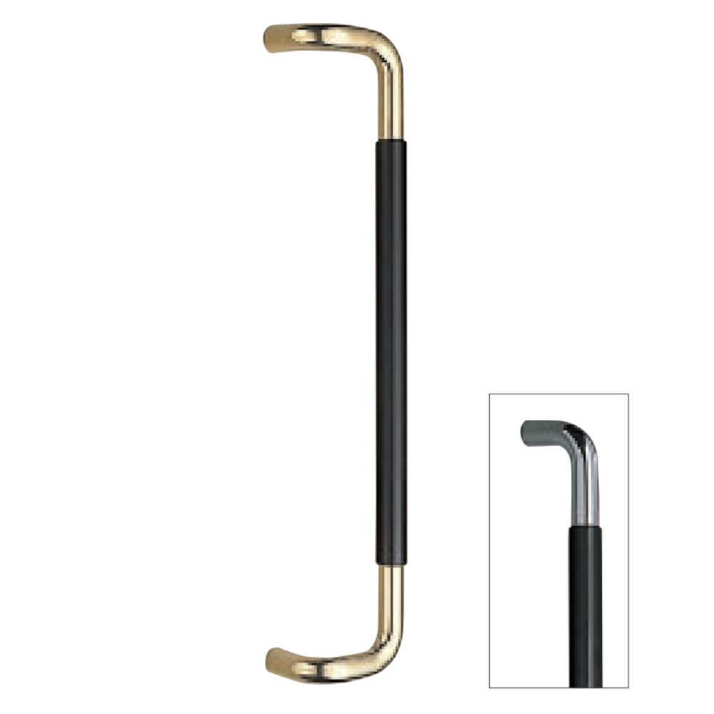 ドアー取手 白熊 シロクマ No.254 丸棒取手 両面用 600/大 クローム黒ウッド/クローム白/クロームウッド/金黒ウッド