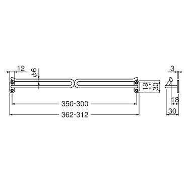 U形二段掛棒 【白熊】 シロクマ NH-5-S-300 シルバー 長さ300mm Necktie Hanger ネクタイ掛 1本