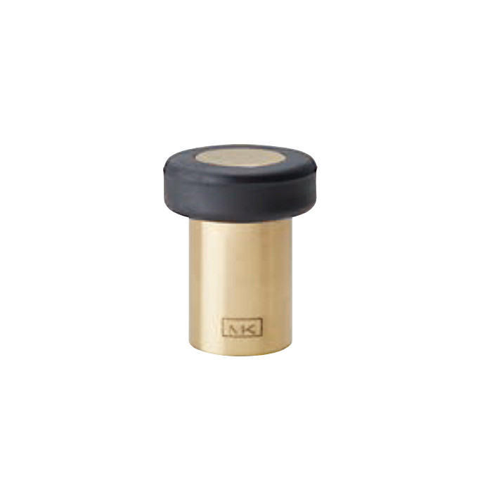 ミドル戸当（黒ゴム） 丸喜金属 B-113 黒ゴム 真鍮＋樹脂 金色 サイズ：36φ×H45