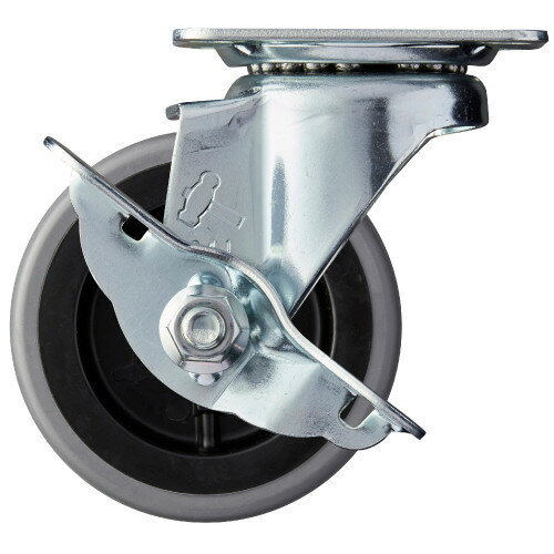 ハンマーキャスター エラストマー車キャスター 413S-L75 車輪：エラストマー車 平付旋回タイプ ストッ..