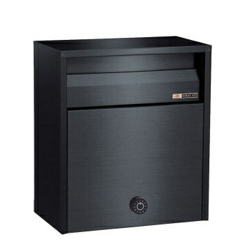 壁面取付 ・ ポール取付タイプ 【ハッピー製】 ポスト 680-SBK （スーパーブラック） ダイヤル錠