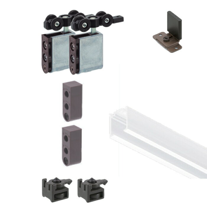 スタンダードタイプ 引戸レール金物セット品 【アトム】 ATOM 上下前後調整式上部吊り車使用 1本引き用..