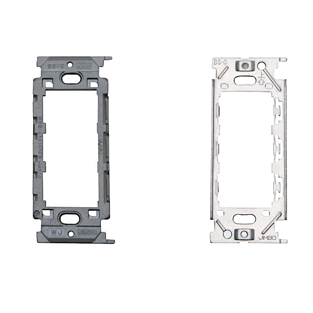 スイッチ・コンセントプレート PXP型用取付枠［スガツネ］BS (材料:亜鉛めっき鋼板・樹脂)「スガツネ製品ならカネマサ」