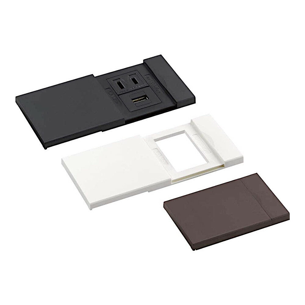 【ただいま全品ポイントUP】コンセントカバー 樹脂タイプ［スガツネ］DMC2 (色:ブラック・ホワイト・ブラウン) (仕様:開時保持) (口数:2口)「スガツネ製品ならカネマサ」