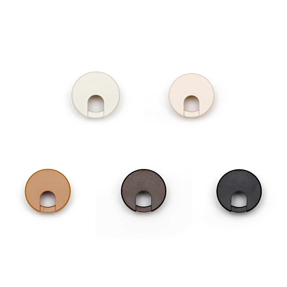 【4日-10日はポイント3倍】配線孔キャップ 片側挟み込みタイプ［スガツネ］LS43S (色:ホワイト・ベージュ・ライトブラウン・ダークブラウン・ブラック) (サイズD寸法:φ43mm)「スガツネ製品ならカネマサ」