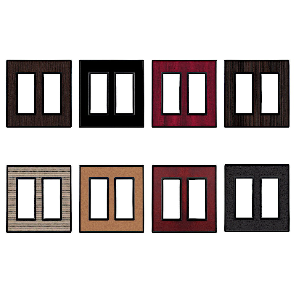 フレックス ホワイト スイッチ コンセント プレート 2連［スガツネ］PXP-FB02 (色/柄:8種類) (W×H×D:11..