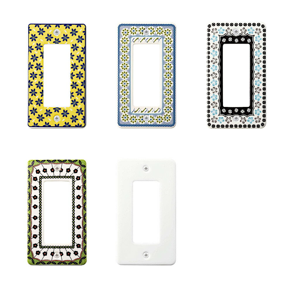 スイッチ・コンセントプレート ポタリ—ポーリッシュ［スガツネ］PXP-PP01 (色/柄:ブルーフラワー・グル..