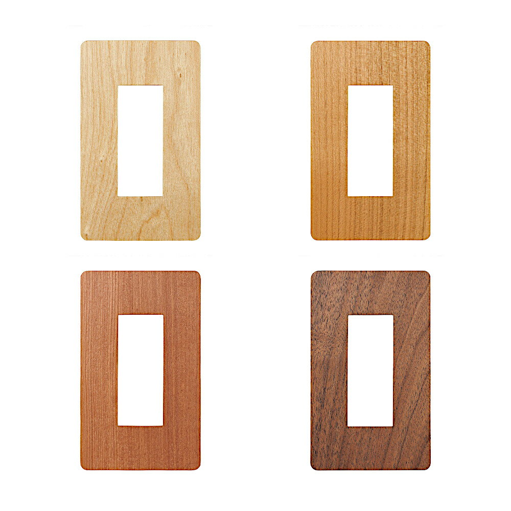 プレミアムウッド スイッチ コンセント プレート ワイドコンセントスガツネPXP-WR21 (材料:天然木(メジ..