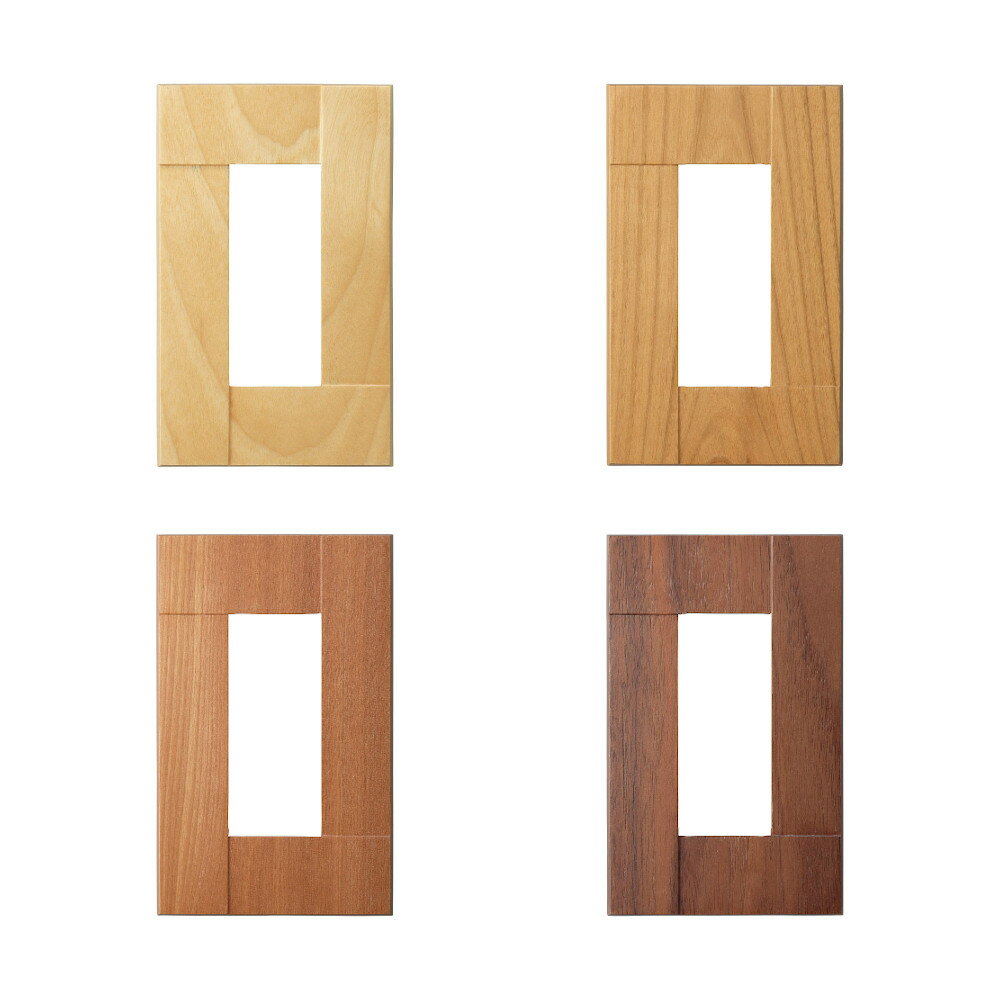 プレミアムウッドSQ スイッチ コンセント プレート 1連［スガツネ］PXP-WS01 (材料:天然木(メジロカバ)..