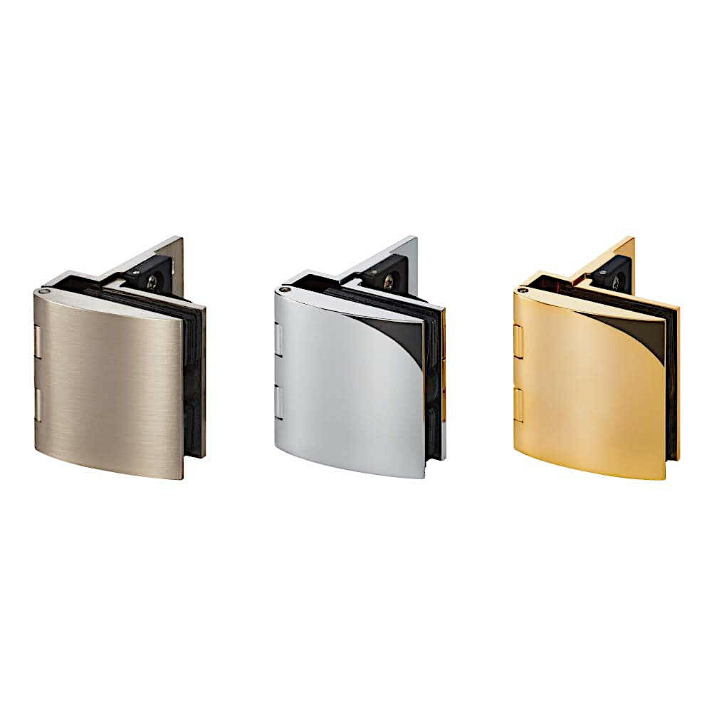 ガラス丁番 (キャッチ付)［スガツネ］GH-456C (仕上:クロムめっき・金めっき・サテンニッケルめっき) (..