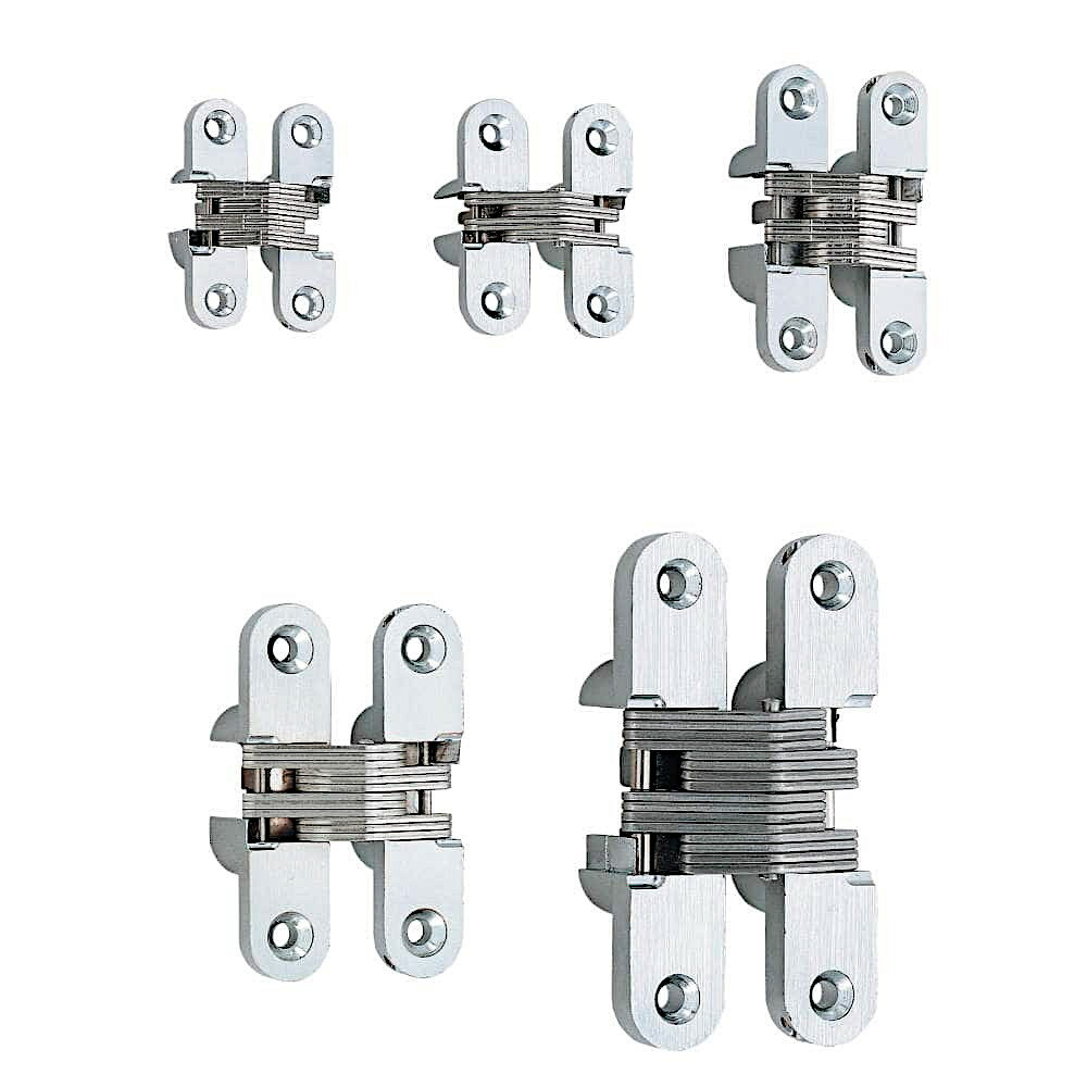 ルーター用隠し丁番［スガツネ］R (仕上:サテンクロムめっき) (L×B寸法:43×29・45×35.7・60×35.7・70×42.6・100×53.2mm) (販売個数:1個売り)「スガツネ製品ならカネマサ」