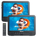 NAVISKAUTO ヘッドレストモニター 2台 ブルーレイプレーヤー ポータブル フロントスピーカー 10.1インチ dvdプレーヤー 車載 Blu-ray HDMI出力 バッテリー内蔵 1080P動画 リージョンフリー CPRM USB SD AC電源ケーブル付属