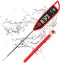 BOMATA 温度計 料理 防水 丸洗い 速読3~6秒 -50~300℃ 水温計 キッチン 12.7cmのプローブ ホールド機能付き LCD大画面 304ステン...