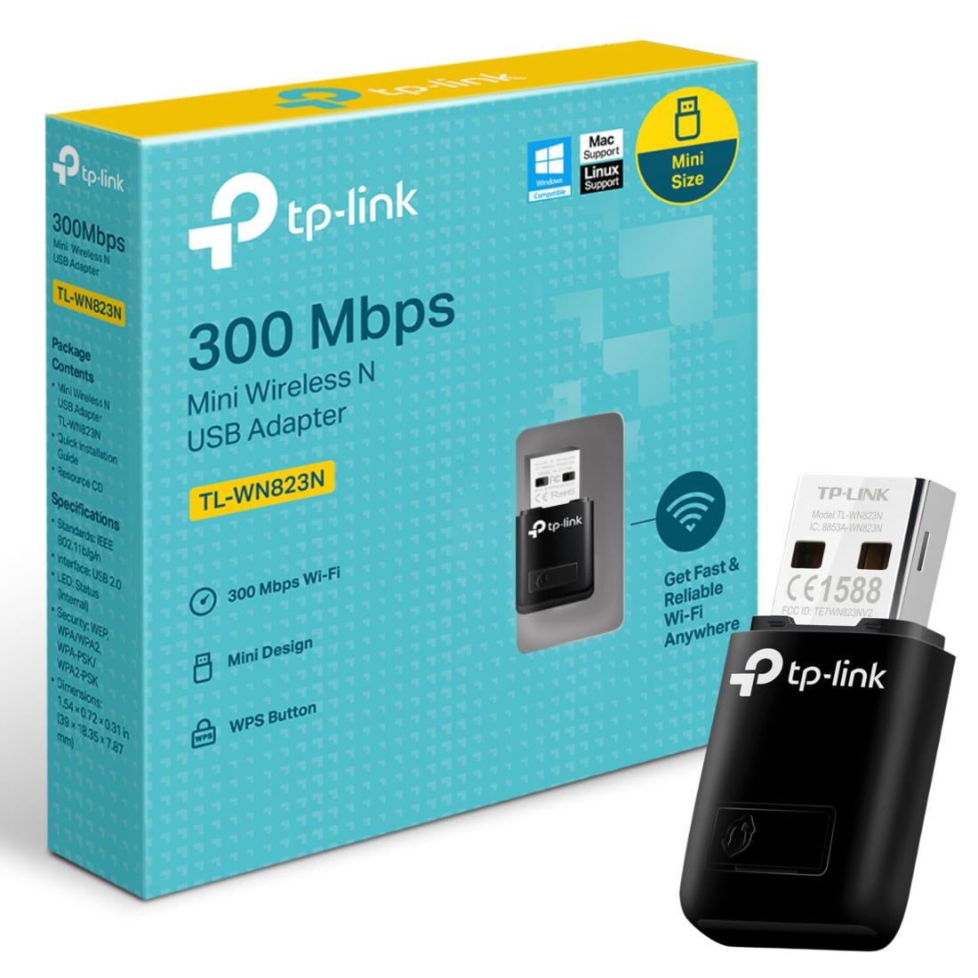 TP-Link 11n/g/b対応 300Mbps Mac OS/Windows対応 無線LAN子機 超小型 USB2.0 TL-WN823N