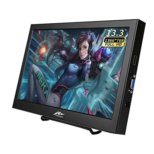 13.3インチ モバイルモニター Kenowa 軽量 ポータブルディスプレイHD 1366*768 160°視野 HDMI VGAポー..