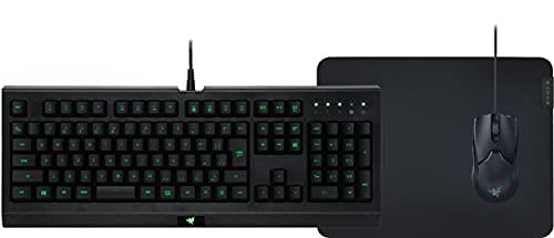 Razer 3点セット スペシャルパッケージ Level Up Bundle マウス キーボード マウスパッドセット 小型 軽量61g 8500DPI 6ボタン メンブレン 静音 バックライトキー Chroma 防滴設計 JP 日本語配列 RZ85-02742100-B3J1 ブラック