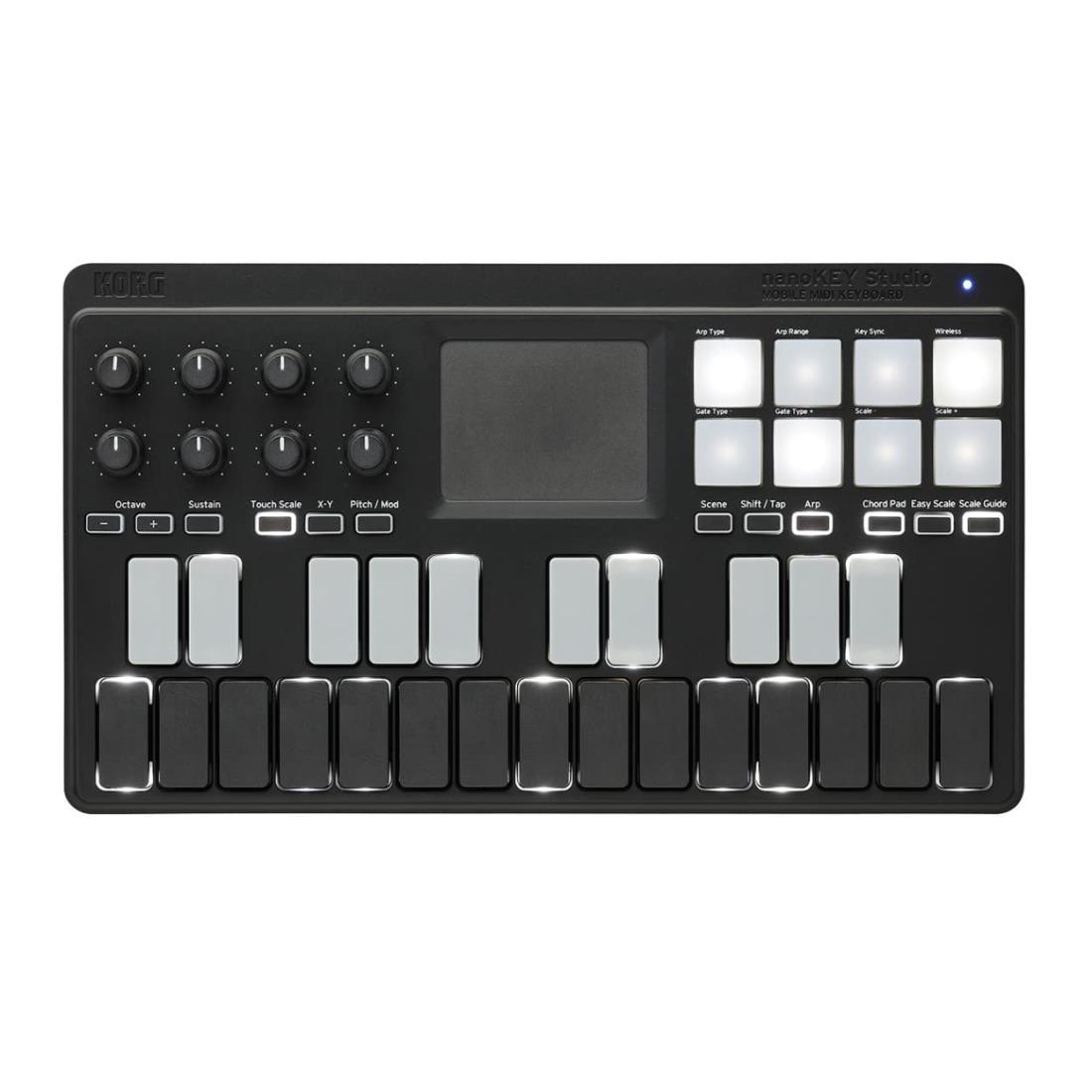 KORG(コルグ) 定番 USB/ワイヤレス オールインワン モバイルMIDIキーボード nanoKEY Studio 音楽制作 DTM A4サイズ コンパクト設計で持ち運びに最適 すぐに始められるソフトウェアライセンス込み 25鍵