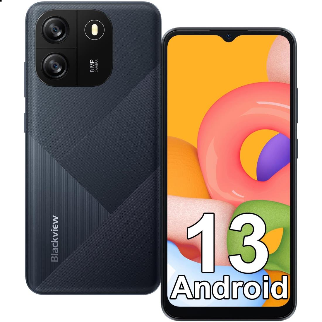 [2024 NEW Android13 スマホ] Blackview Wave6C SIMフリー スマートフォン 本体 4G 日本版 4GB RAM+32GB 1TB拡張可能 6.52インチ 大画面 8MP+5MPカメラ 5180mAh大容量バッテリー 顔認証 OTG GP…