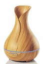 ENERG e's Vase 超音波式卓上加湿器 アロマディフューザー 400ml お洒落な木目調インテリア・タイプ 空焚き防止機能、タイマー機能、静音/乾燥、...