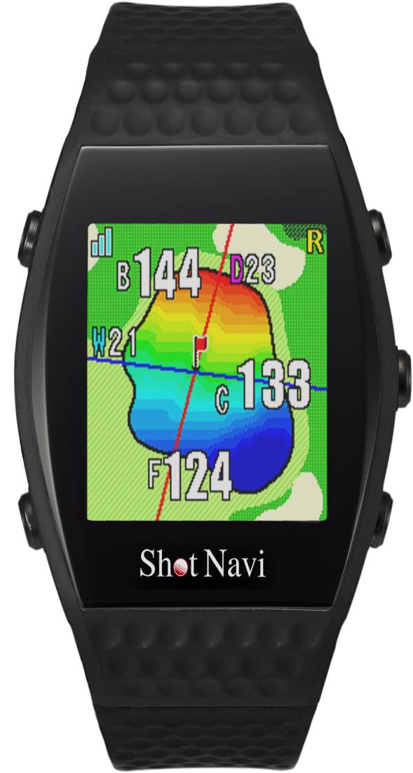 ShotNavi INFINITY(ショットナビ) BK 最新GPSチップ「M10」 グリーン形状 超軽量48g 日本製 GPSゴルフナビ ゴルフ距離計 ゴルフウォッチ 競技利用OK