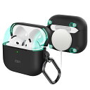 ESR AirPods 4 ケース (HaloLock) AirPods 第4世代 ケース (2024) (USB-C) 対応 MagSafe 対応 カラビナ付き完全落下防止カバー Cloundシリーズ ブラック(2)