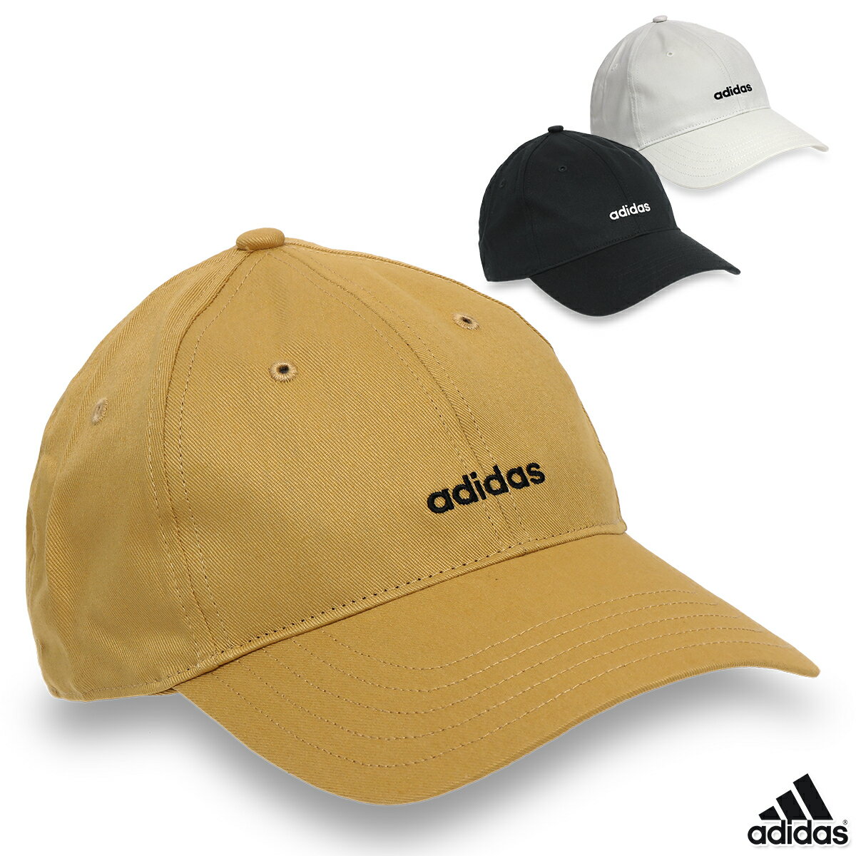 アディダス BASEBALL STREET CAP メンズ/レディース/キッズ/子供 帽子 ブラック/ホワイト/ベージュ 51-54cm/54-57cm/57-60cm/60-63cm IYI31