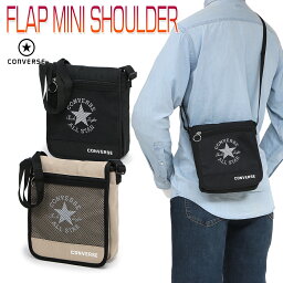 コンバース メッセンジャーバッグ レディース コンバース FLAP MINI SHOULDER メンズ/レディース ショルダーバッグ ブラック/ベージュ W約20cm×H約12.5cm×D約5.5cm C2053053