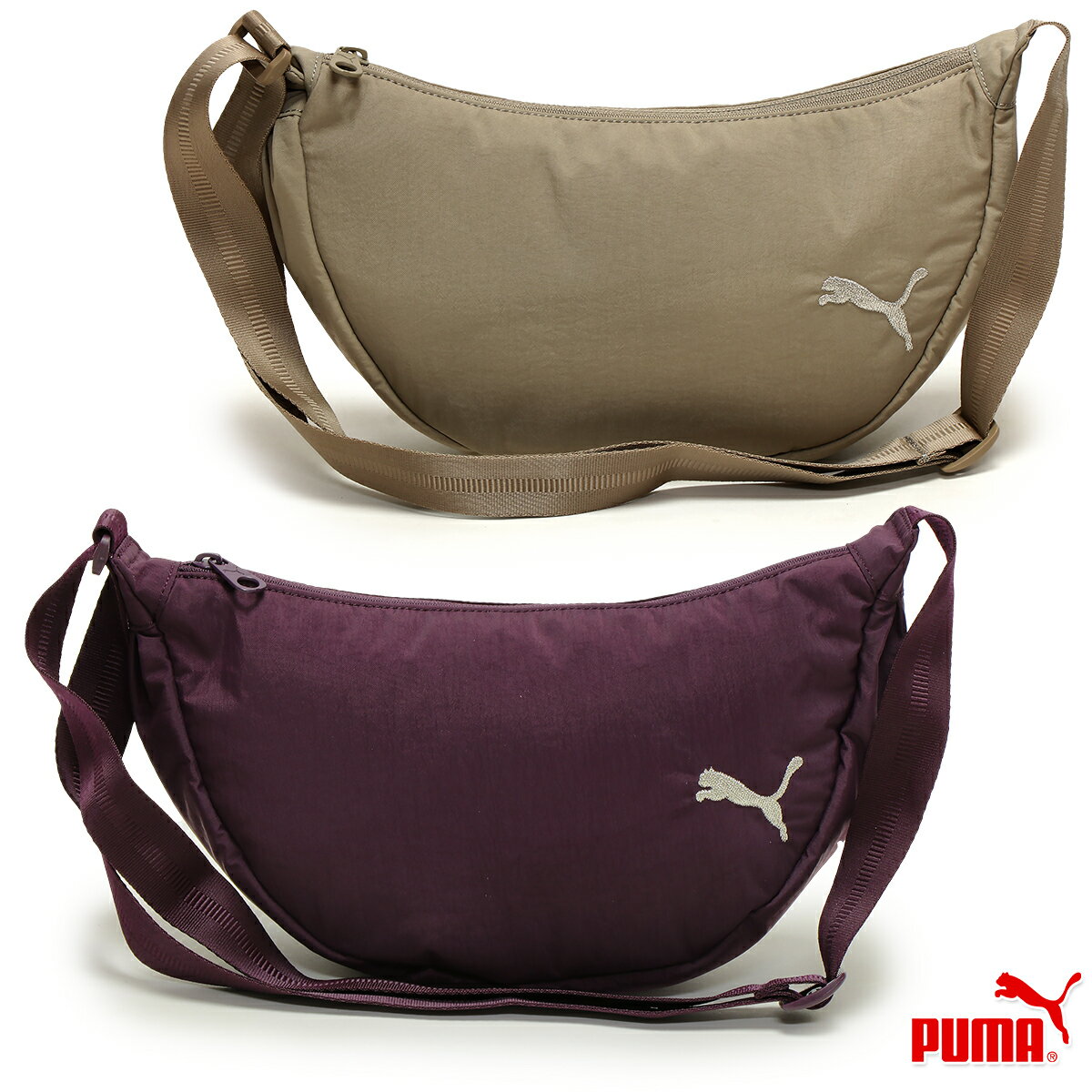 プーマ Core Her オーバーサイズド ウエストバッグ レディース/ウィメンズ ショルダーバッグ/斜め掛けバッグ ワインレッド/ベージュ W33cm×H17cm×D10cm 090936