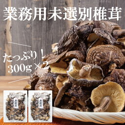 国産未選別椎茸300g×2【業務用 シイタケ しいたけ 乾し椎茸 グアニル酸 ビタミンD 低カロリー 食物繊維 無農薬】【沖縄は送料別途500円/離島は後日連絡】