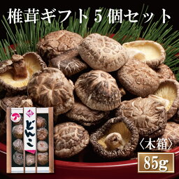 大分産大玉どんこ椎茸5個セット〈木箱入り〉【85g MDK-20 しいたけ ギフト お中元 お歳暮 香典返し 国産 干し椎茸 干ししいたけ どんこ 無農薬 原木栽培】