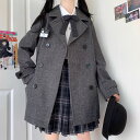 2色学院風上着甘いロリータウール中綿厚手春秋トレンチコート ジャケット JK女の子アウターコート高校生中学生制服 卒業式入学式