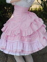 甘いロリータドレスSK　2024　ピンク　レース　十字模様　フリル　ハイウェスト　コットンロリータスカート　アイドル衣装