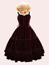 甘ロリ ジャンパースカート ベロア プリーツ ノースリーブ 甘いロリータ JSKドレス レースアップ ロリータ(4)