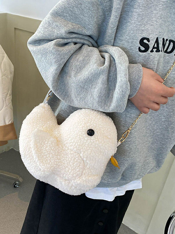 ECRUホワイトロリータバッグショートプラッシュポリエステルクロスボディバッグロリータアクセサリー