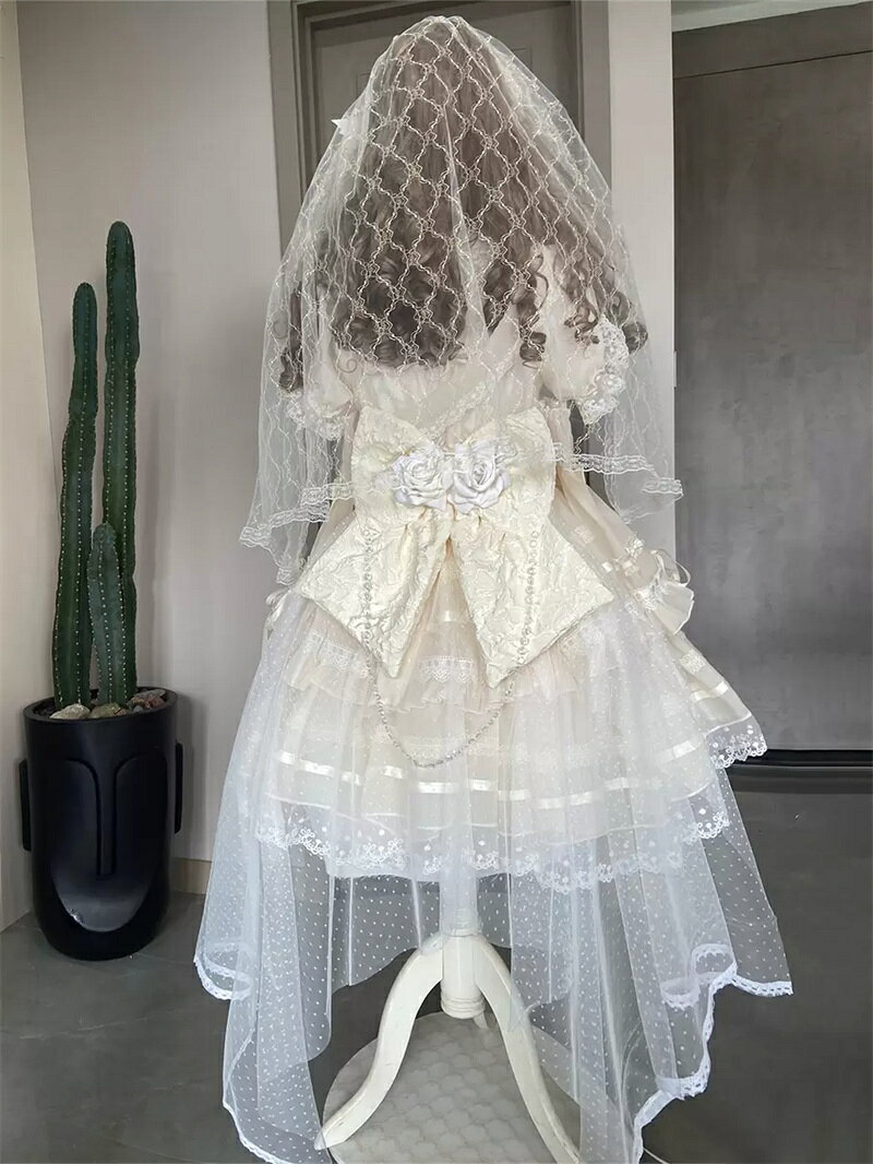 甘いロリータドレスプリンセススカート スイートロリータドレス ポリエステル半袖 ...