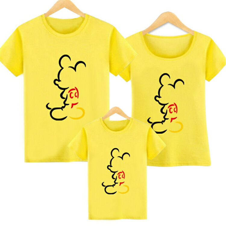 親子服 親子ペアルックカップルTシャツミッキーマウス t シャツレディースママと娘...