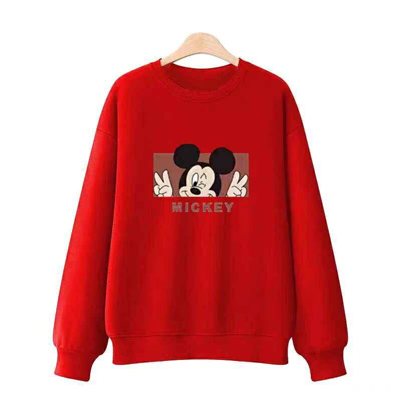 全4色 親子ペアルックカップルTシャツ かわいいミッキーマウスプリント t シャツレ...