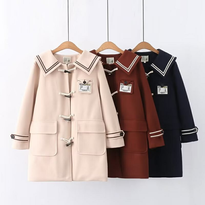 樂天商城 - 3色学院風上着 ダッフル コートレデイース厚手オシャレボタン ジャケット女の子アウターコート長袖 防寒 秋冬 卒業式入学式通学通勤