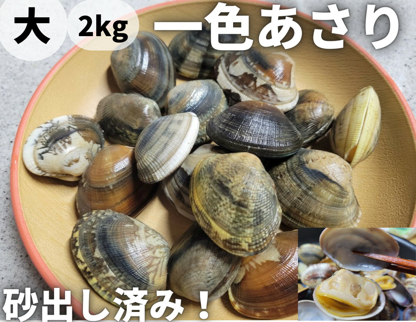 【鮮魚】浅利〈アサリ〉1Kg前後、66粒前後