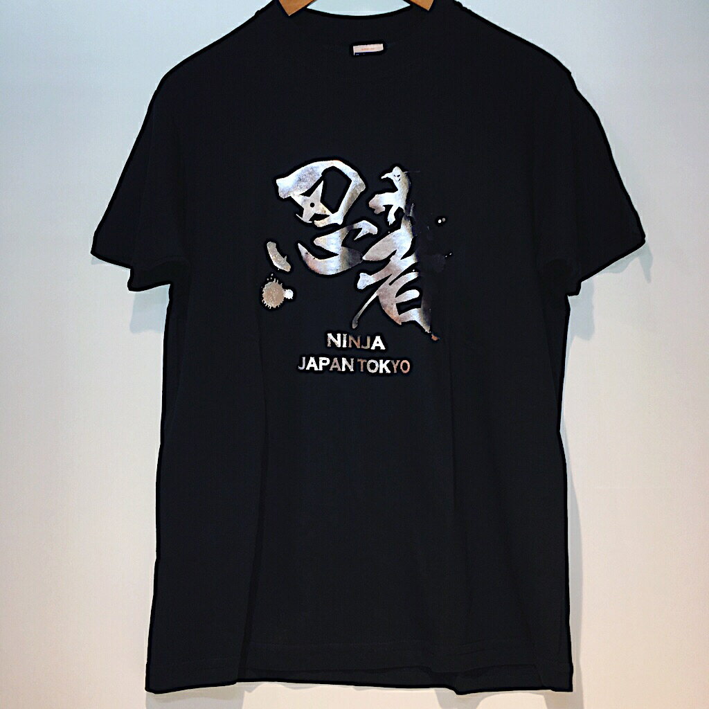 忍者 銀箔 Tシャツ 東京 日本 TOKYO JAPAN 外国人人気 お土産 Tシャツ