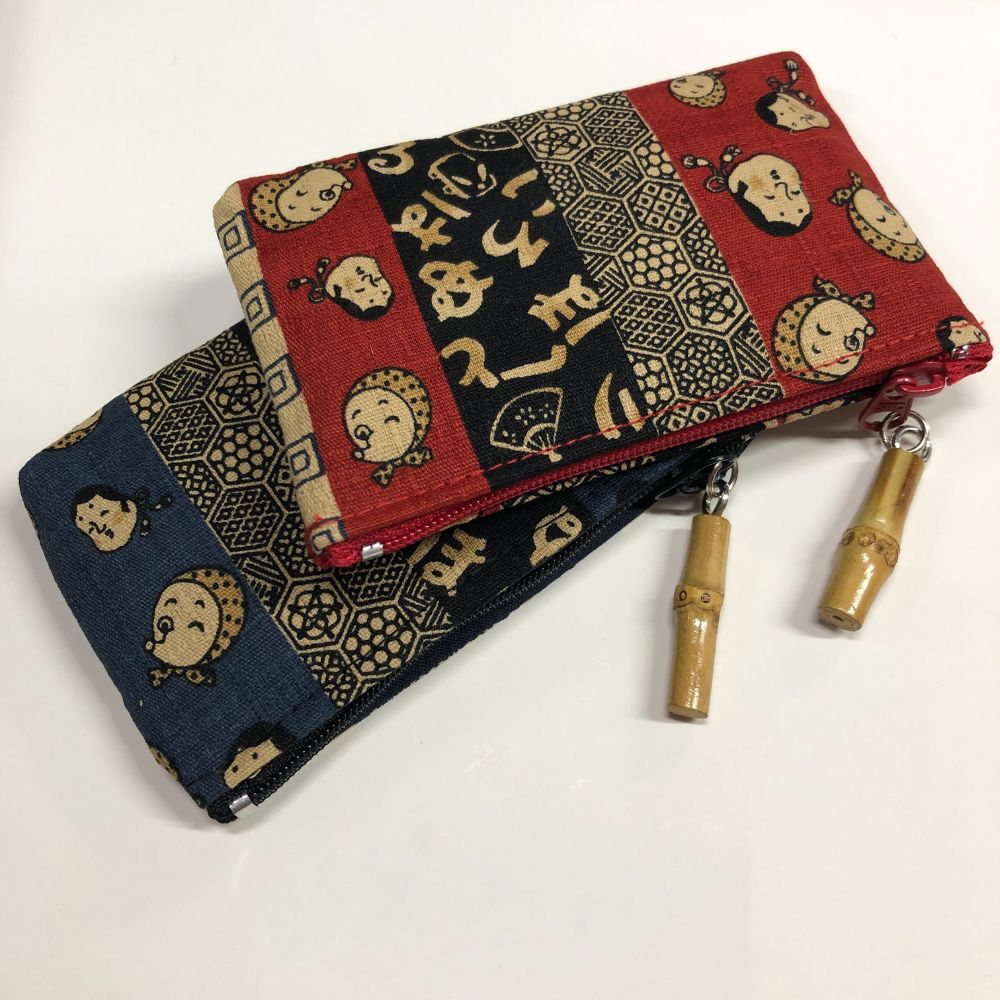 日本製 時代小紋 竹玉付ファ...