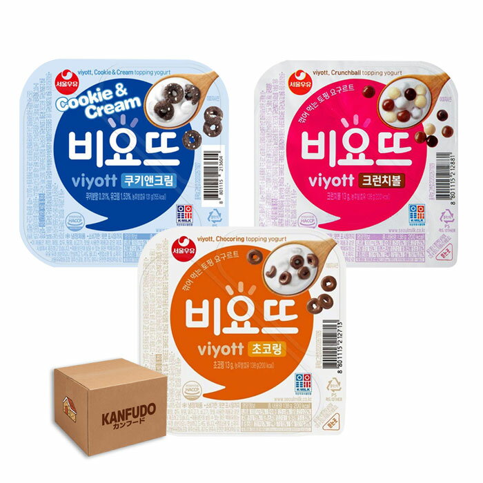 【業者向け ¥ 通常配送】ビヨットヨーグルトシリアル 3種 60個(12個 x 5) 選べる味 韓国食品 乳製品 viyott