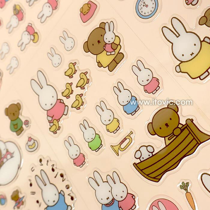【正規品】ミッフィー ぷっくり日常 シール ぷくぷく 立体 ステッカー かわいい キ...