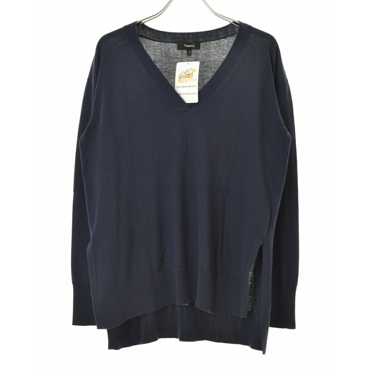 Theory / セオリー01-8101729 HIGH TWIST COTTON PLACKET VNECK H長袖ニットセーター