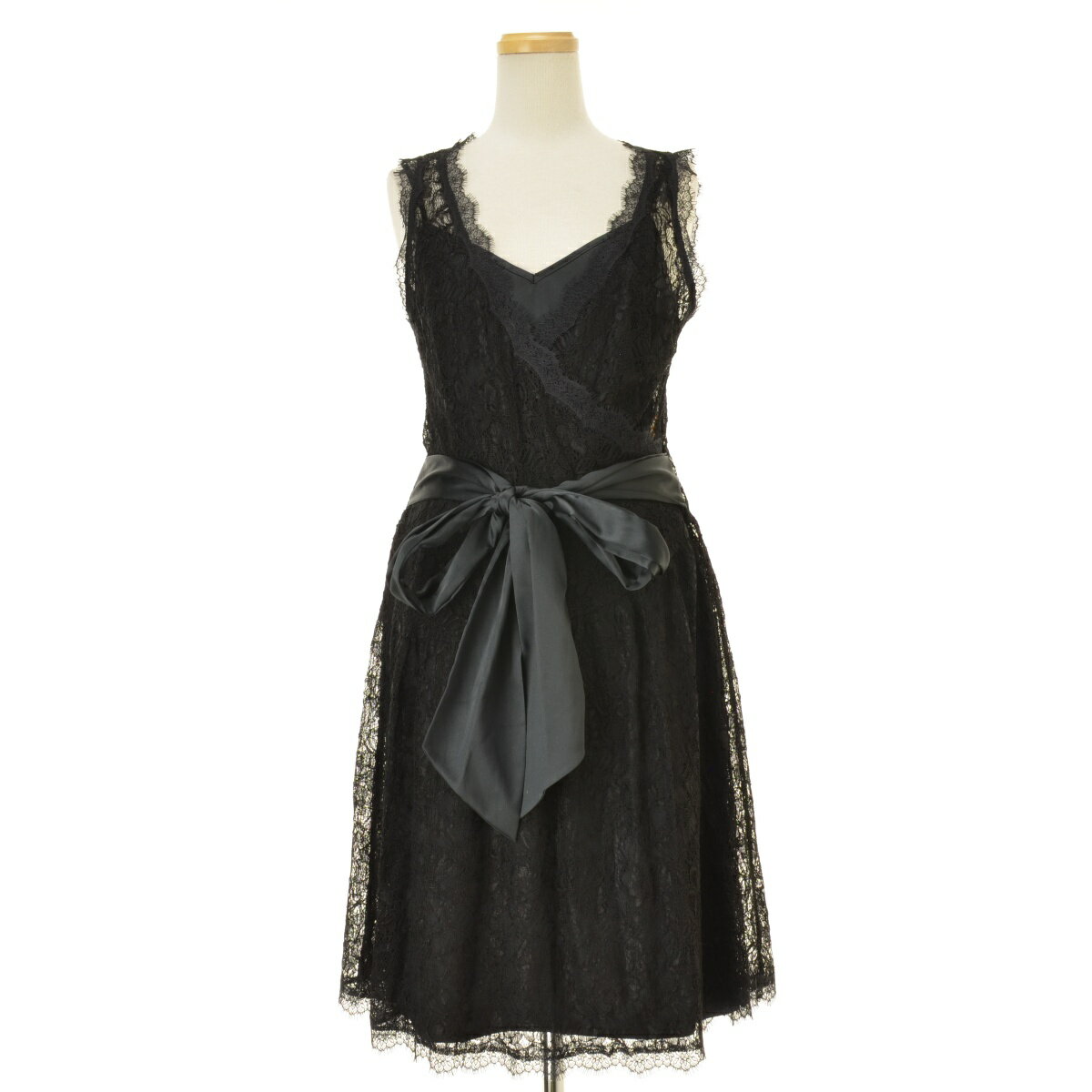 【中古】【期間限定値下げ】SCOT CLUB / スコットクラブインナー付 レース ドレスノースリーブワンピース【cacfaicg-l】