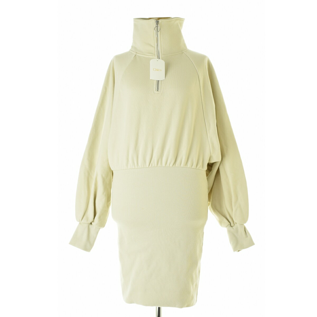 【中古】CHICO / チコ23AW CHZ1032109A0004 スウェットスタンドミニOP長袖ワンピース【cacfafbg-l】