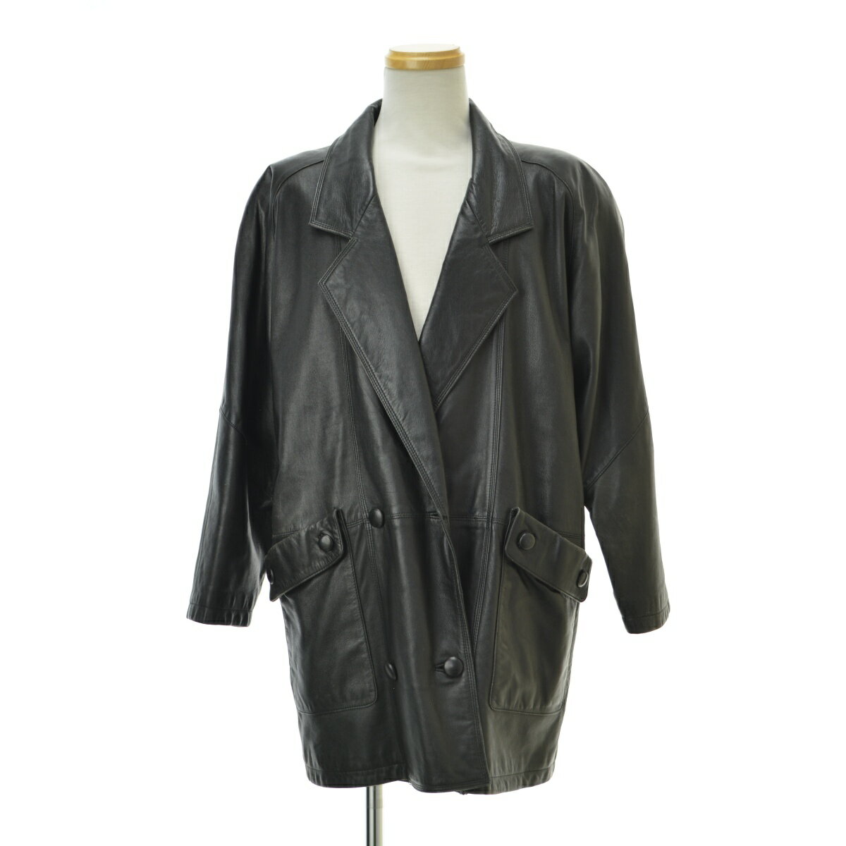 Leather Jacket - 【中古】古着 / フルギラムレザー ダブルコート【cacfbaag-m】