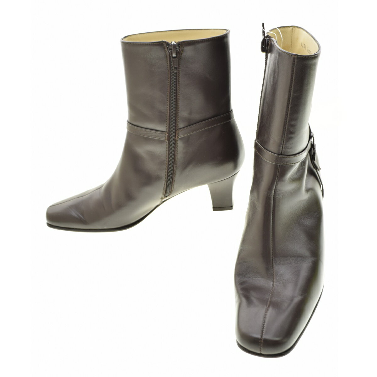 樂天商城 - 【中古】【期間限定値下げ】Salvatore Ferragamo / サルバトーレフェラガモ15536 ガンチーニ サイドジップ レザーブーツ【cacgacba-z】