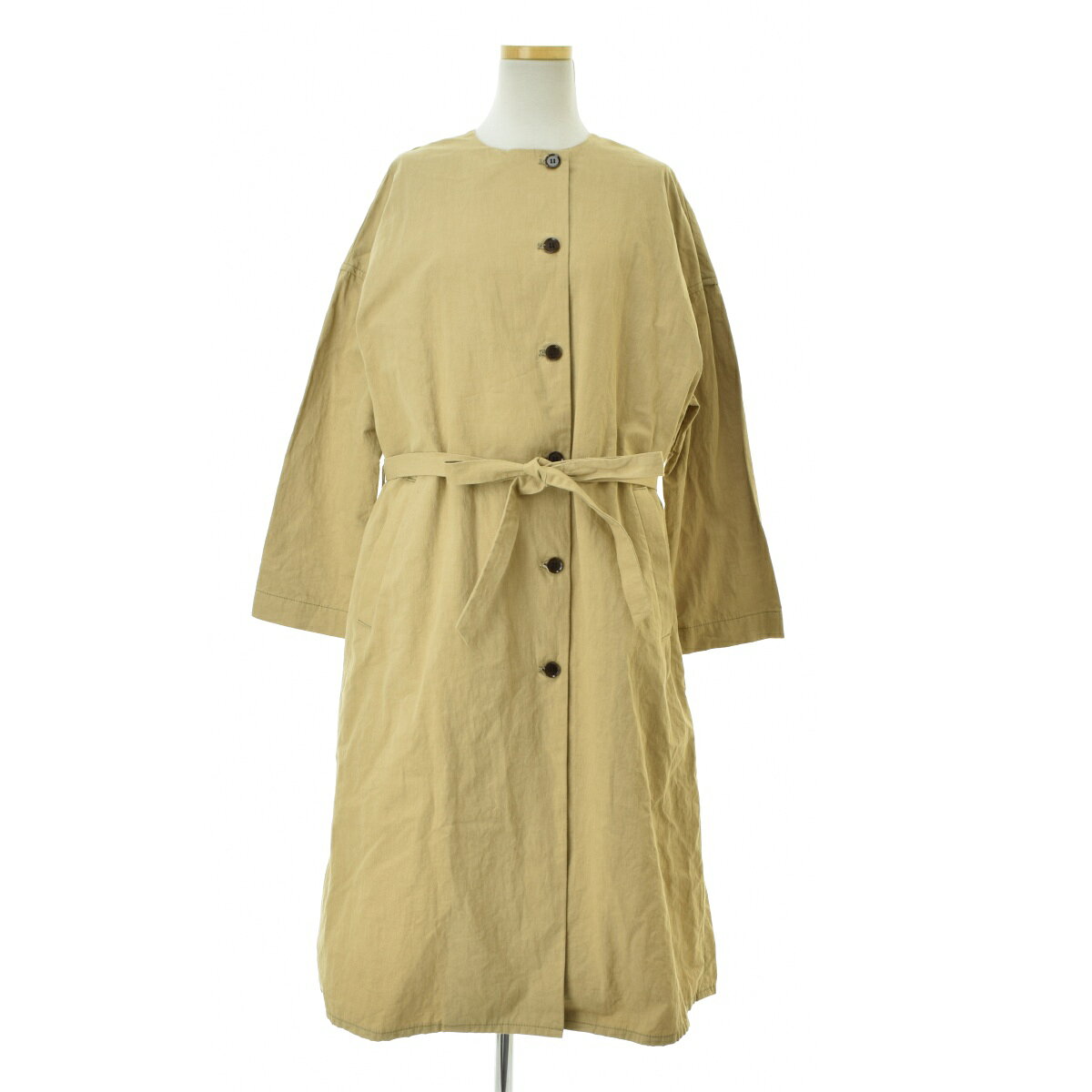 【中古】pual ce cin / ピュアルセシン210150 共ヒモ付き後プリーツコート【cacgajae-l】